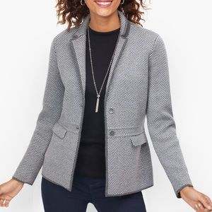 Talbots Merino Wool Herringbone Sweater Jacket